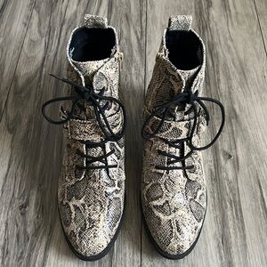 Snakeskin Combat Boots